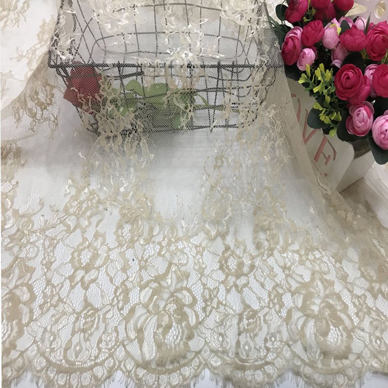 Lace Trim Eyelash Double Edge Lace Fabric for Women's Wear Wholesale S 6